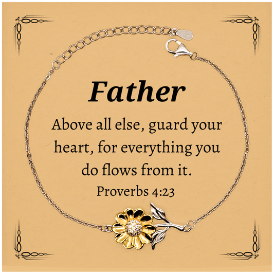 father sunflower bracelet engraved with inspirational proverbs 4 23 gift for dad on birthday or christmas