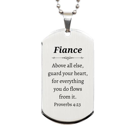 engraved silver dog tag fiance gift proverbs 4 23 unique graduation hope