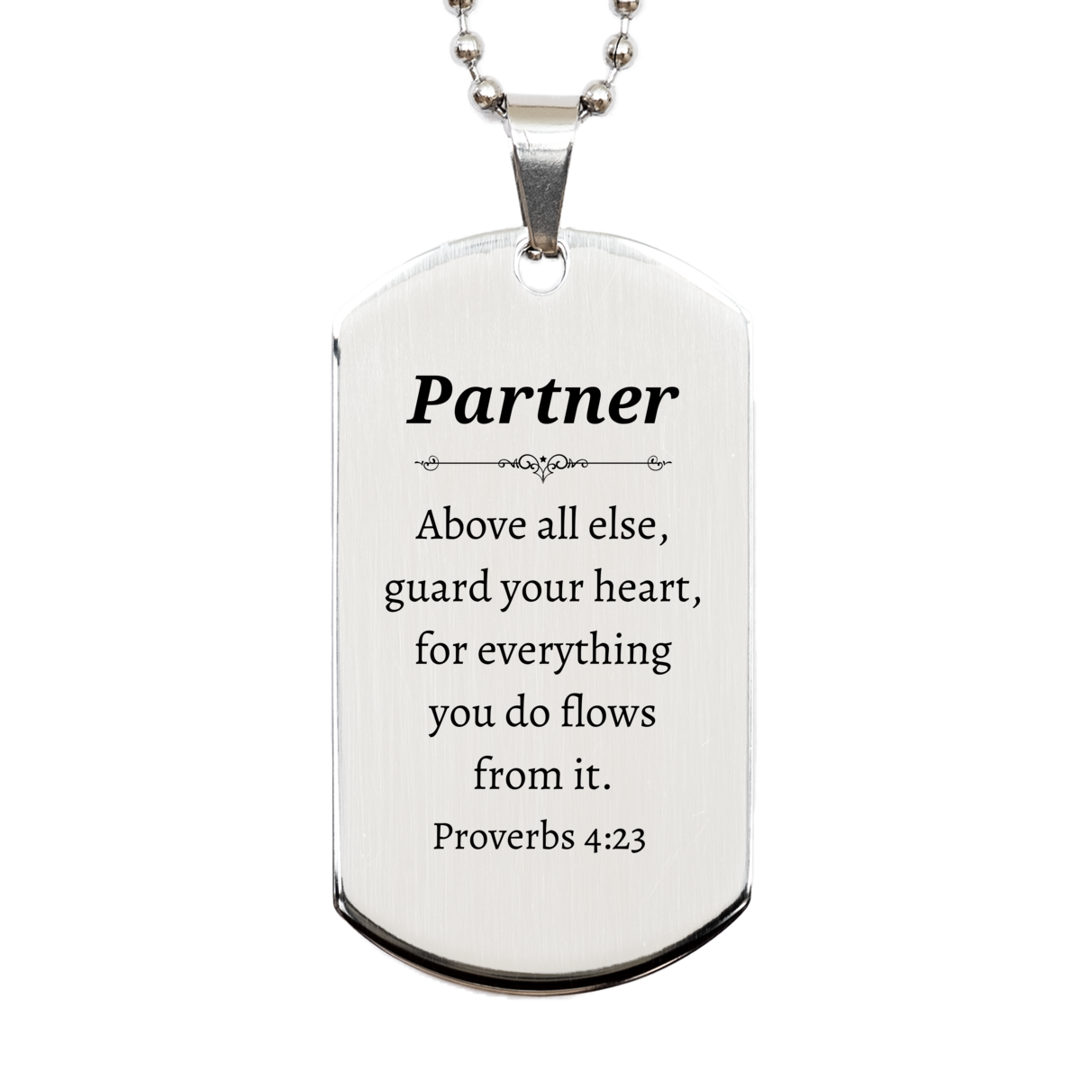 partner silver dog tag guard your heart inspirational gift for veterans day christmas graduation love hope confidence