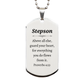 stepson engraved silver dog tag proverbs 4 23 guard your heart unique inspirational gift for birthday graduation christmas veterans day