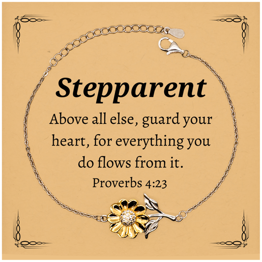 sunflower bracelet stepparent inspirational proverbs 4 23 gift for christmas birthday or graduation