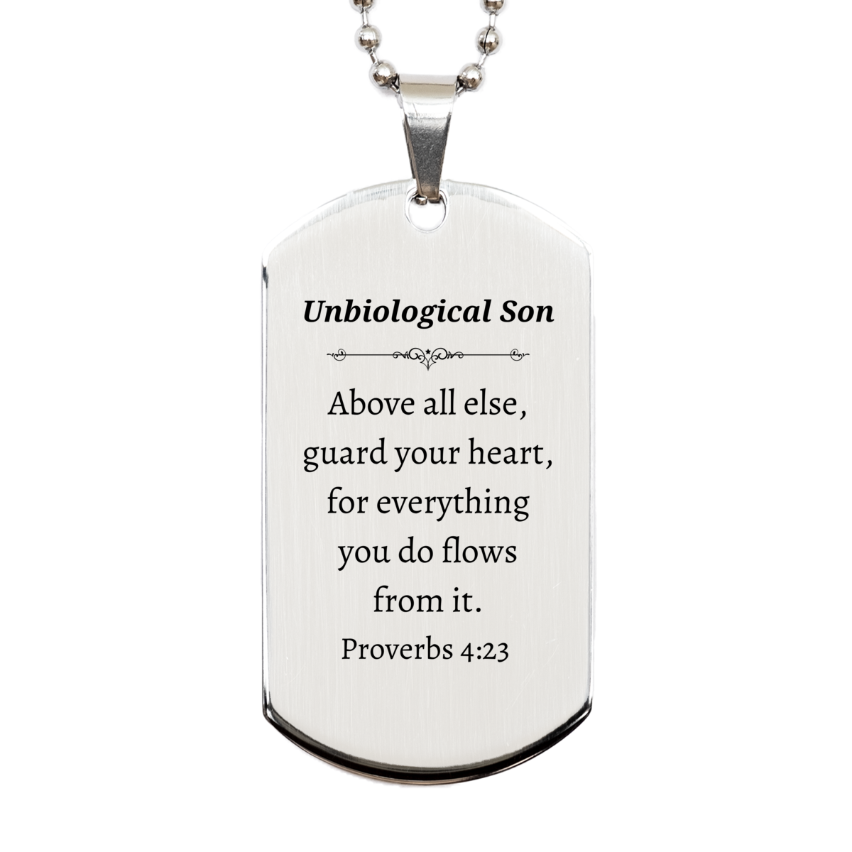 engraved silver dog tag unbiological son guard your heart gift for christmas graduation