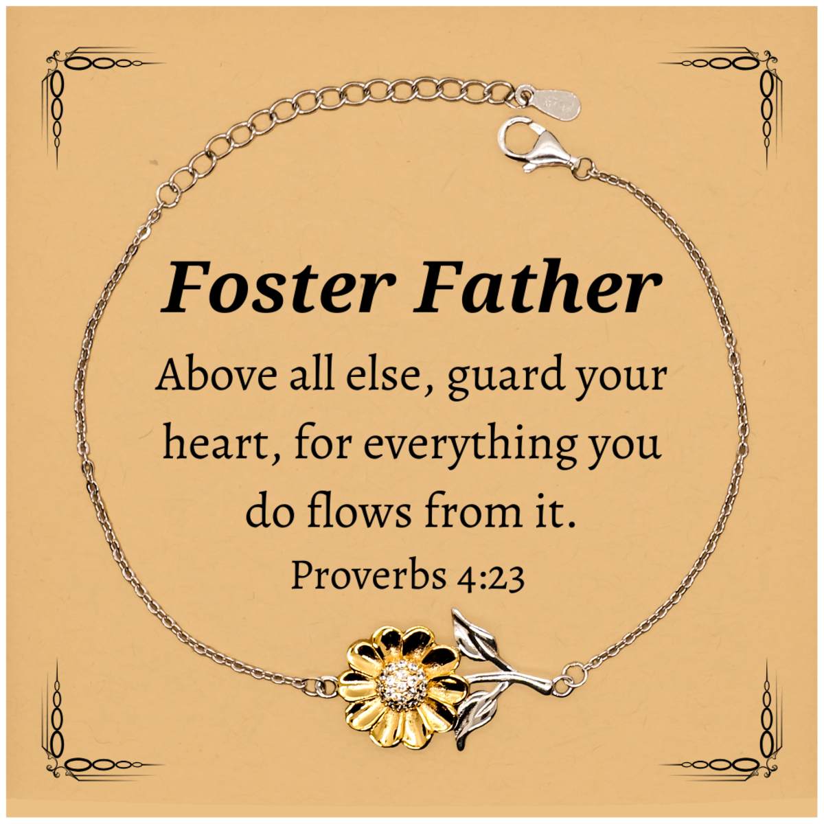 sunflower bracelet for foster father guard your heart inspirational gift for christmas birthday and graduation