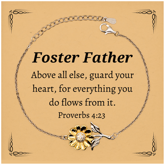 sunflower bracelet for foster father guard your heart inspirational gift for christmas birthday and graduation