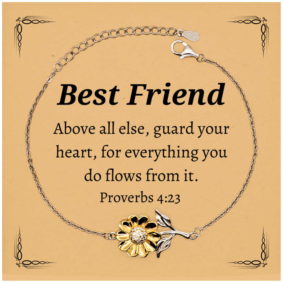 sunflower bracelet best friend gift engraved proverbs christmas inspirational jewelry for her