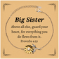 big sister sunflower bracelet proverbs 4 23 inspirational jewelry for birthday gift and graduation present unique engraved confidence bracelet for women