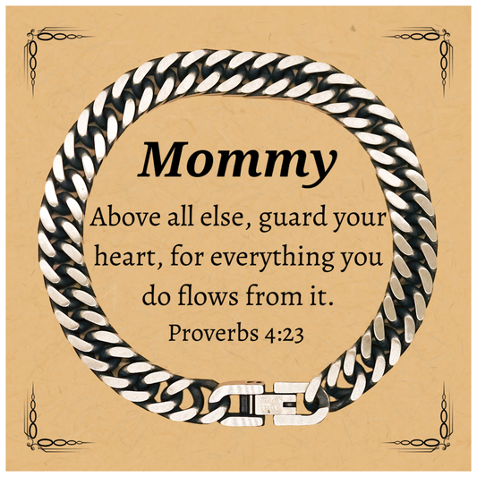 mama cuban link chain bracelet engraved inspirational proverbs 4 23 christmas gift for her