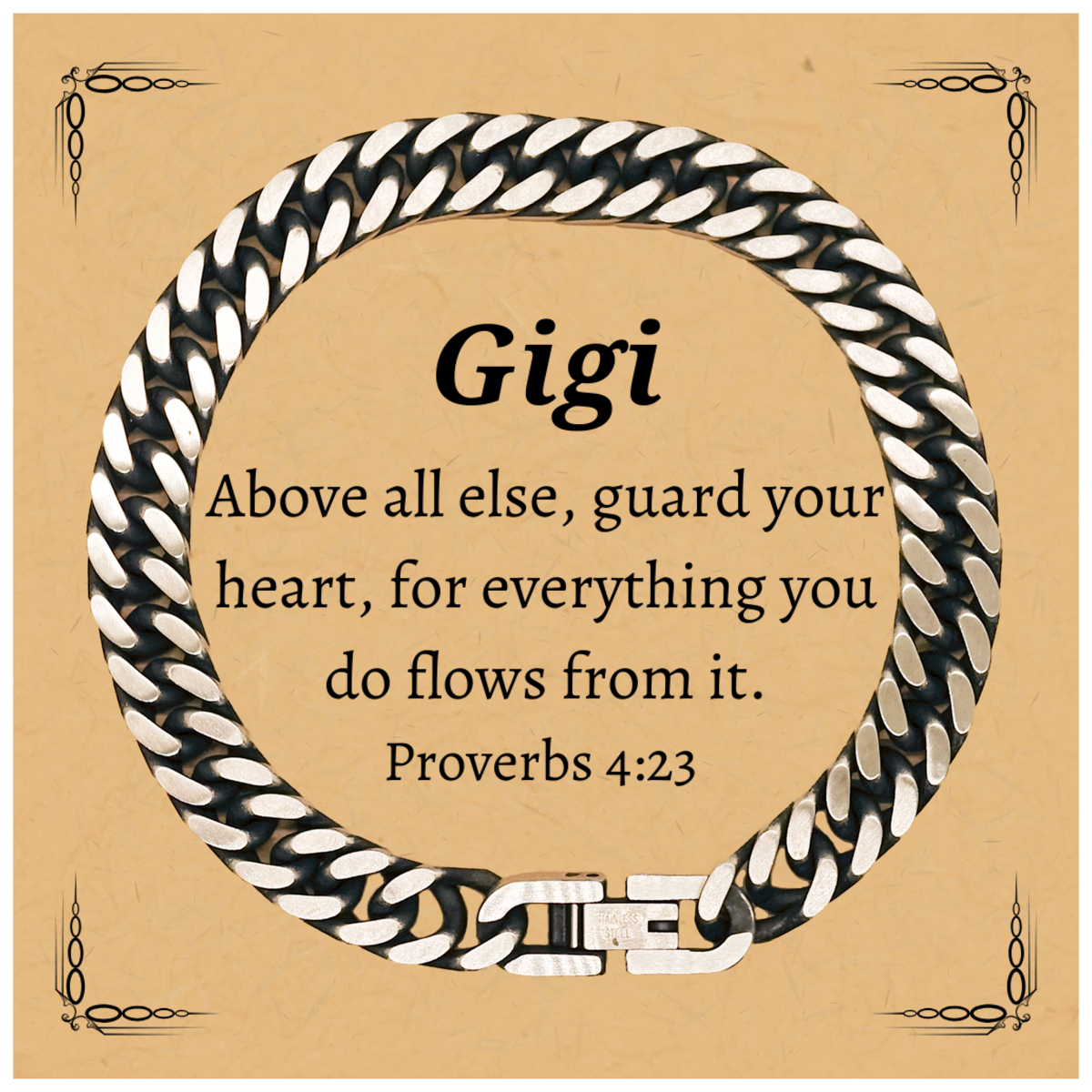 gigi cuban link chain bracelet inspirational engraved jewelry for christmas birthday graduation confidence and hope