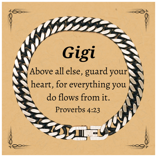 gigi cuban link chain bracelet inspirational engraved jewelry for christmas birthday graduation confidence and hope