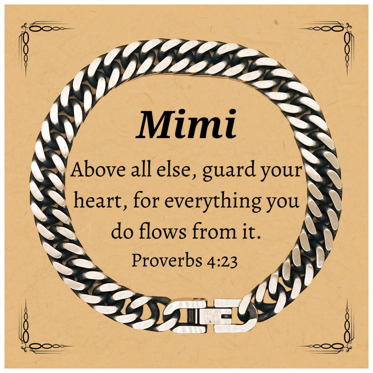 guard your heart cuban link chain bracelet for mimi inspirational jewelry for birthday christmas graduation unique gift for her to cherish always