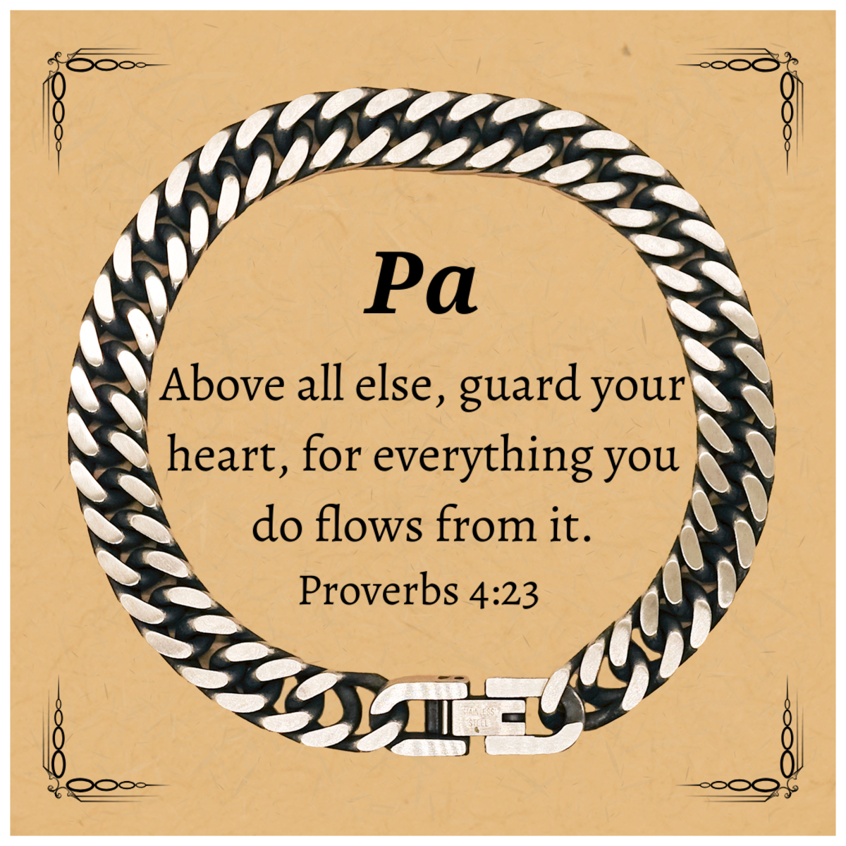 guard your heart cuban link chain bracelet for inspirational birthday gift for him