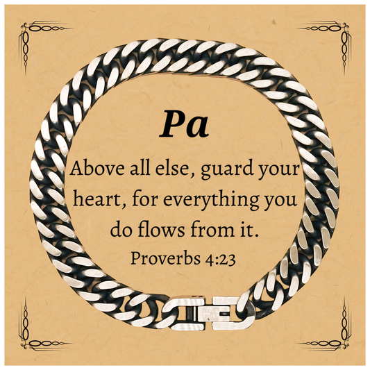 guard your heart cuban link chain bracelet for inspirational birthday gift for him