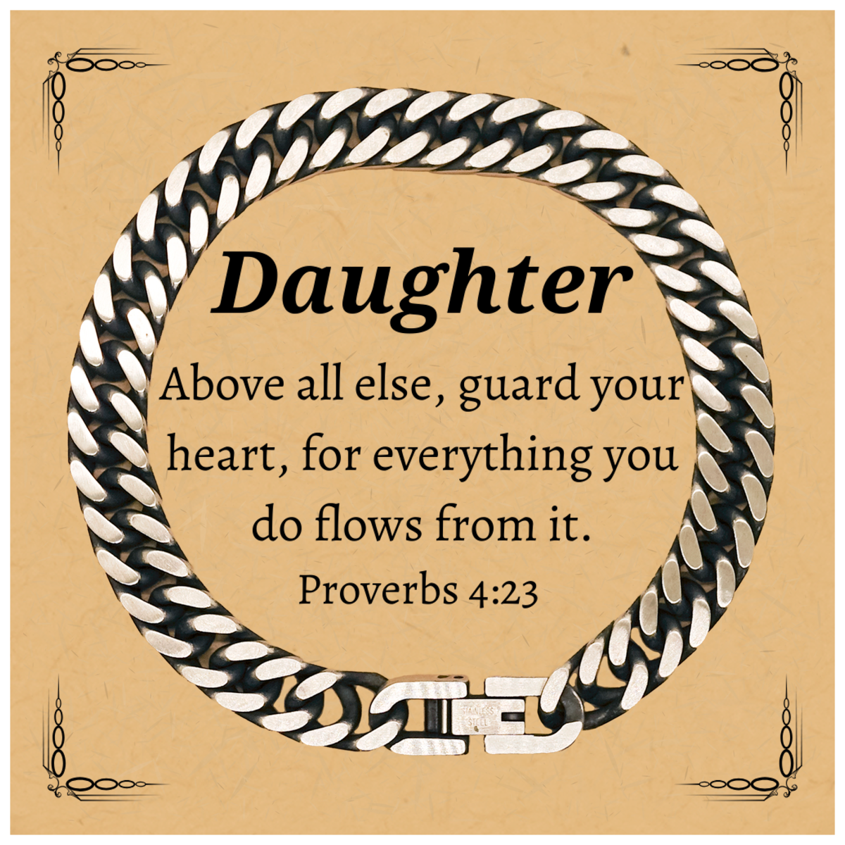 guard your heart cuban link chain bracelet for daughter birthday gift for her inspirational jewelry for women proverbs 4 23 confidence and hope graduation and christmas present