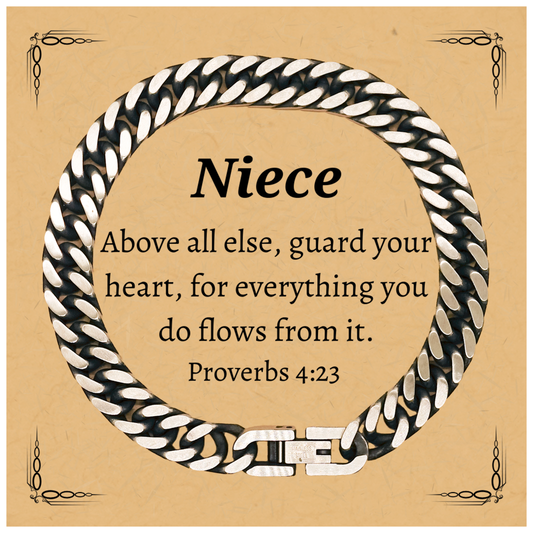 guard your heart cuban link chain bracelet for niece perfect birthday gift for her
