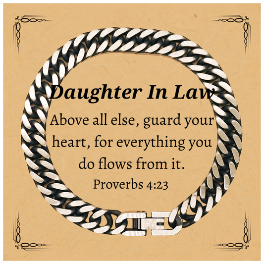 daughter in law cuban link bracelet engraved proverbs graduation gift for her