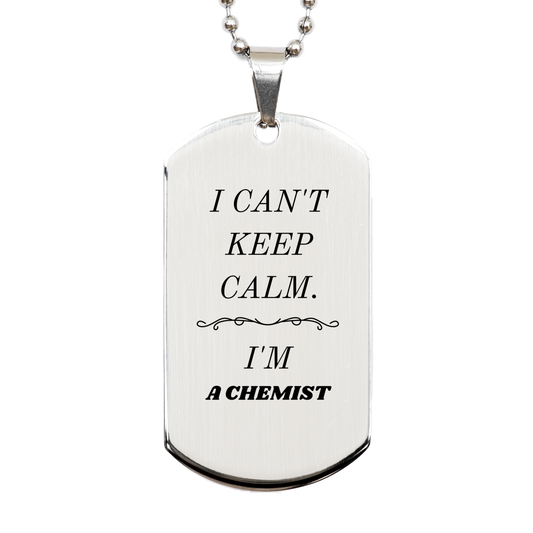 chemist engraved silver dog tag i cant keep calm chemist gift for graduation birthday holidays unique confidence inspiration