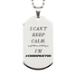 chiropractor engraved silver dog tag i cant keep calm