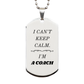 coach engraved silver dog tag i cant keep calm coach inspirational gift for christmas graduation and veterans day