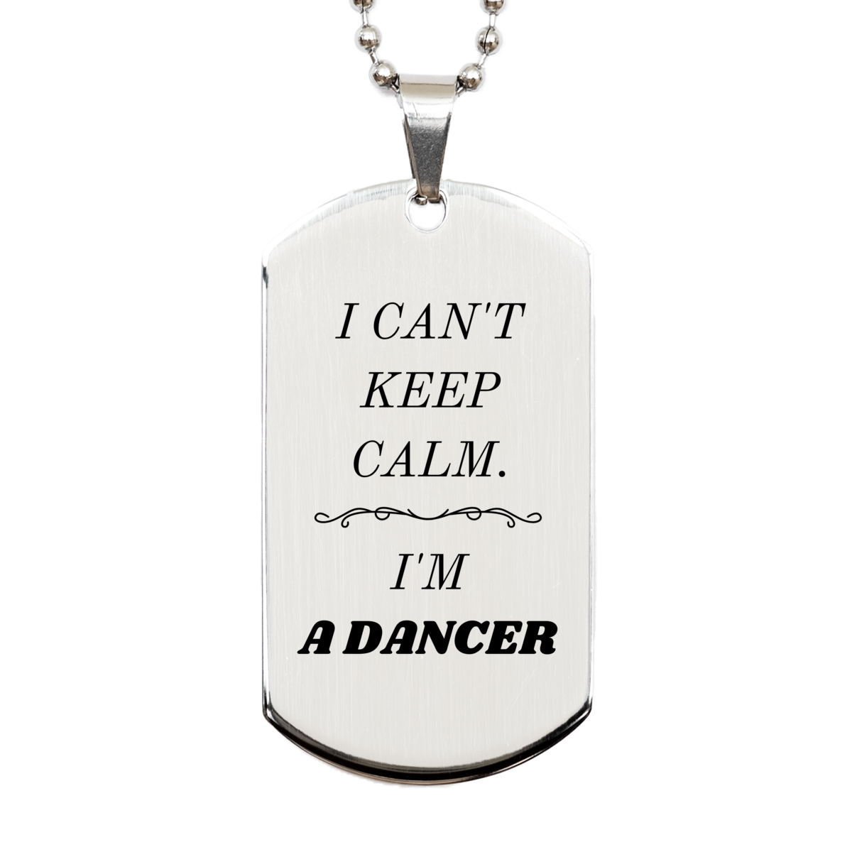 silver engraved dog tag for dancer confidence and inspiration perfect birthday gift