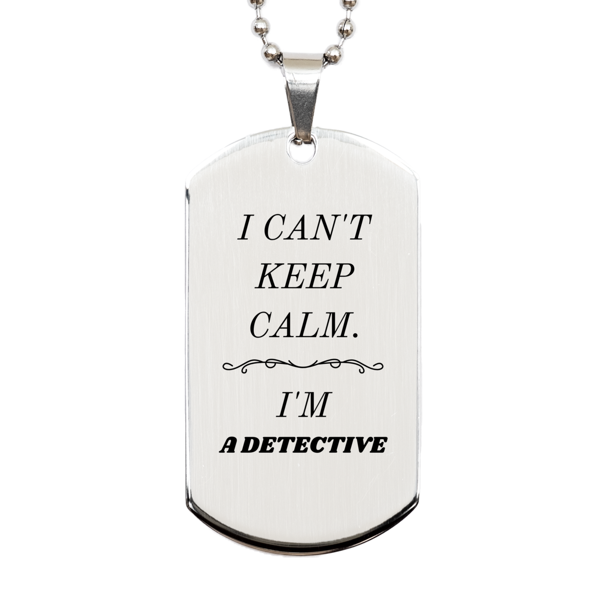 detective silver dog tag unique engraved gift for police officer law enforcement detective i cant keep calm im detective perfect birthday graduation christmas veterans day easter present