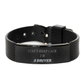 black shark mesh bracelet driver confidence inspirational engraved gift for him