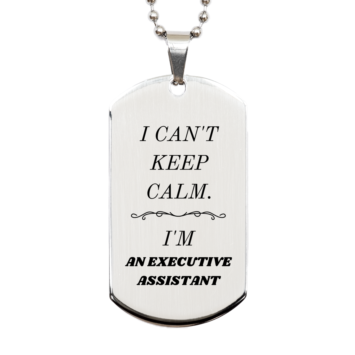 executive assistant engraved silver dog tag confidence and inspiration for graduation birthday or special occasions