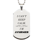 engraved silver dog tag farmer confidence gift for veterans day or birthday i cant keep calm