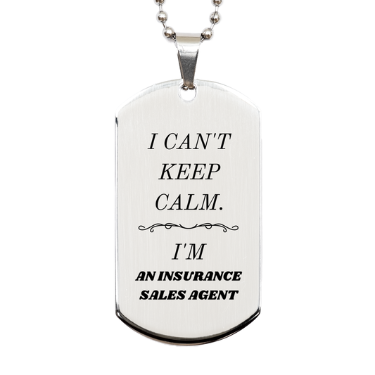 insurance sales agent engraved silver dog tag i cant keep calm gift for birthday christmas graduation hope and confidence
