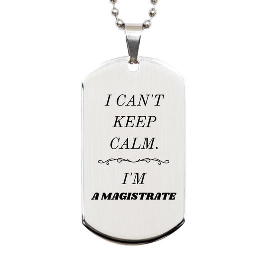 magistrate silver dog tag i cant keep calm engraved necklace for the proud and confident perfect gift for veterans day birthday christmas