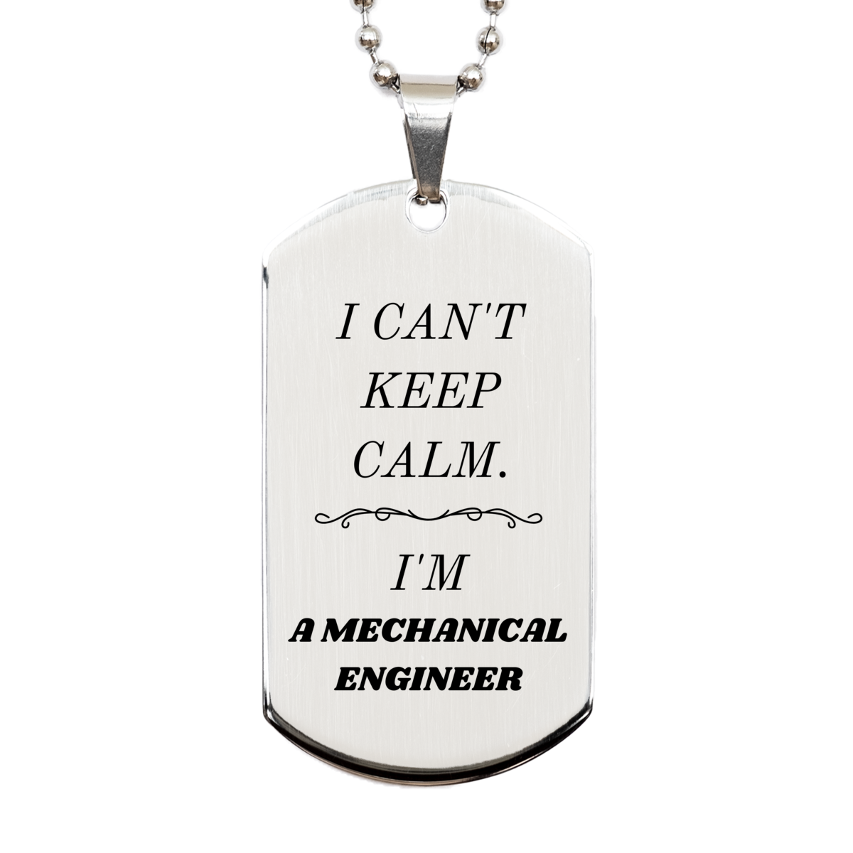 engraved mechanical engineer silver dog tag i cant keep calm graduation gift confidence hope birthday ideas for him