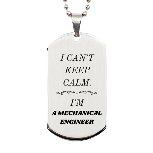 engraved mechanical engineer silver dog tag i cant keep calm graduation gift confidence hope birthday ideas for him
