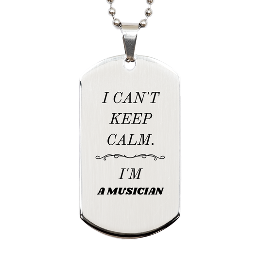 musician engraved silver dog tag unique gift for guitarists and musicians i cant keep calm perfect for christmas and graduation