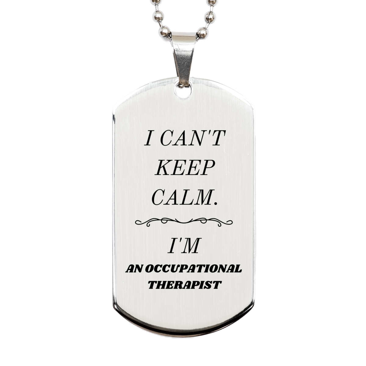 engraved silver dog tag occupational therapist gift for graduation or christmas with confidence and hope