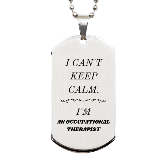 engraved silver dog tag occupational therapist gift for graduation or christmas with confidence and hope