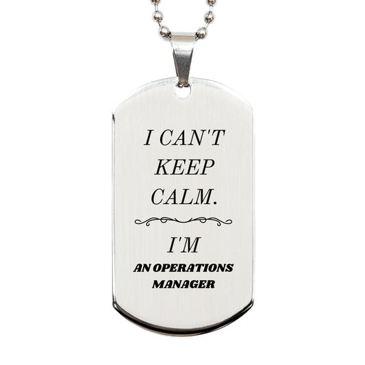 operations manager engraved silver dog tag i cant keep calm gift for him or her inspirational confidence