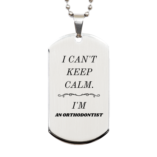 orthodontist engraved silver dog tag i cant keep calm confidence graduation hope