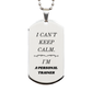 engraved silver dog tag personal trainer gift i cant keep calm birthday inspirational confidence veterans day offer