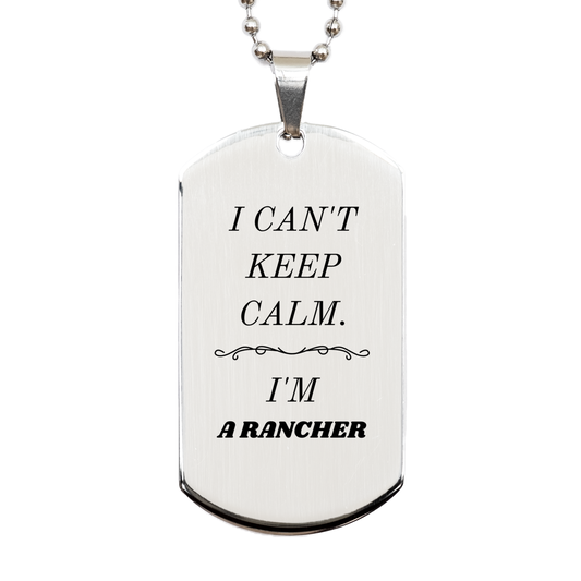 unique engraved silver dog tag for rancher i cant keep calm farming confidence gift for birthday christmas and veterans day
