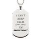 receptionist engraved silver dog tag i cant keep calm inspirational gift for birthday graduation and veterans day