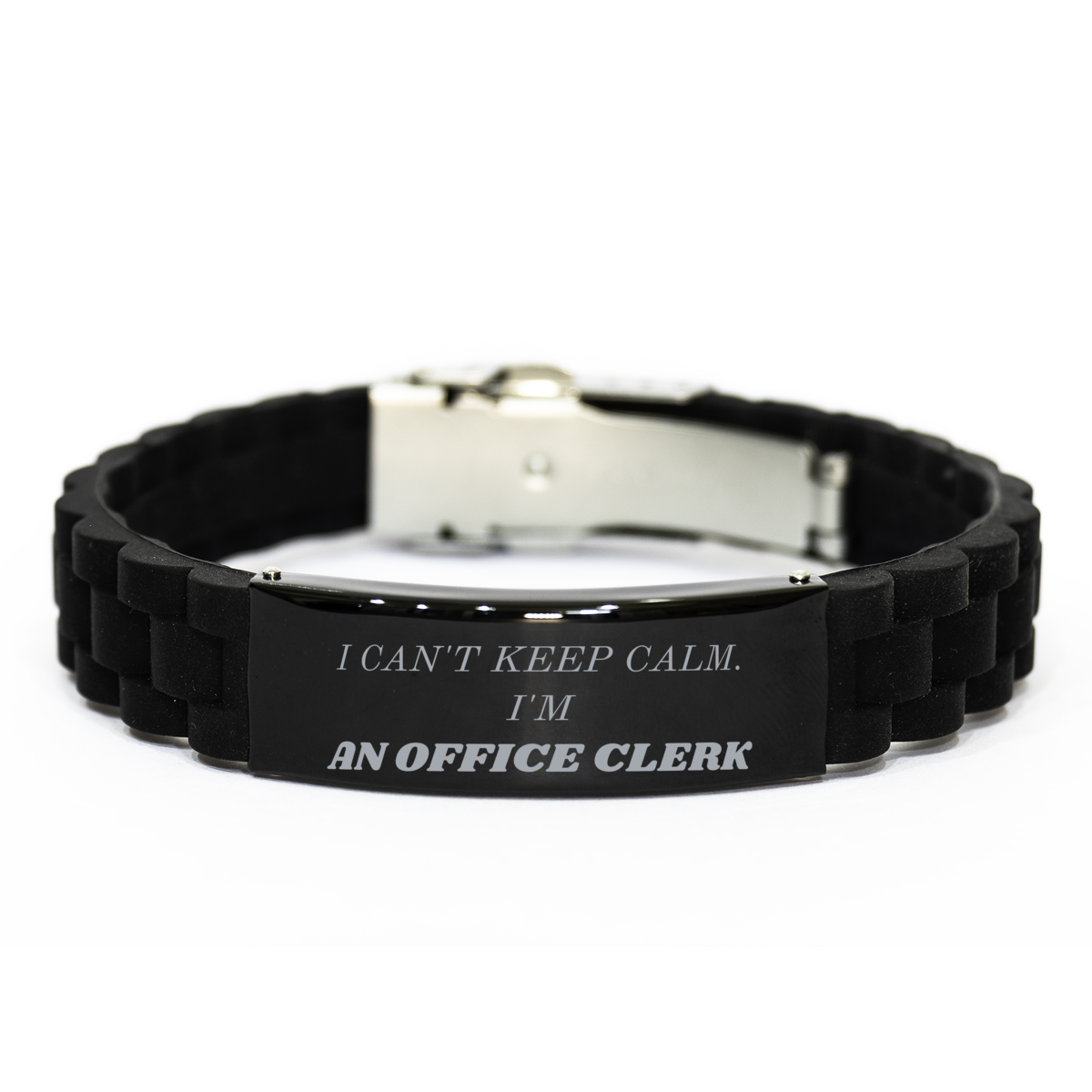 office clerk black glidelock clasp bracelet i cant keep calm perfect gift for birthday or christmas confidence inspirational office clerk