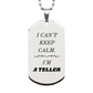 engraved teller silver dog tag i cant keep calm unique gift for birthday holidays and christmas inspirational confidence for teller fans