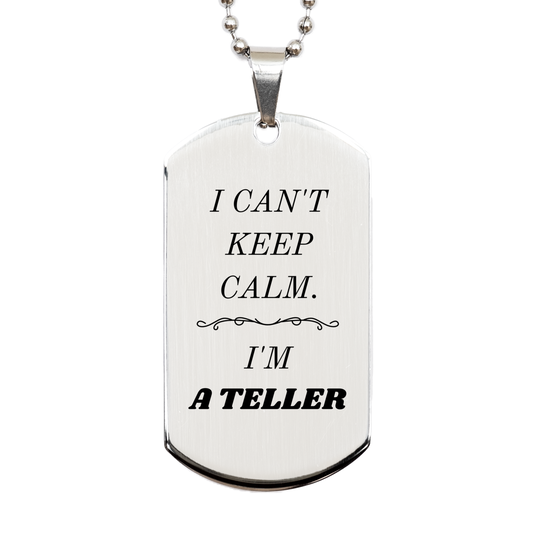 engraved teller silver dog tag i cant keep calm unique gift for birthday holidays and christmas inspirational confidence for teller fans