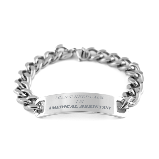 stainless steel cuban chain bracelet for medical assistant i cant keep calm medical assistant confidence gift for birthday or graduation