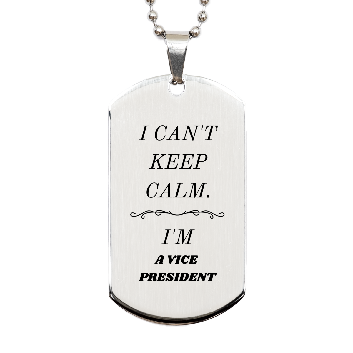 vice president unique engraved silver dog tag i cant keep calm birthday gift for him
