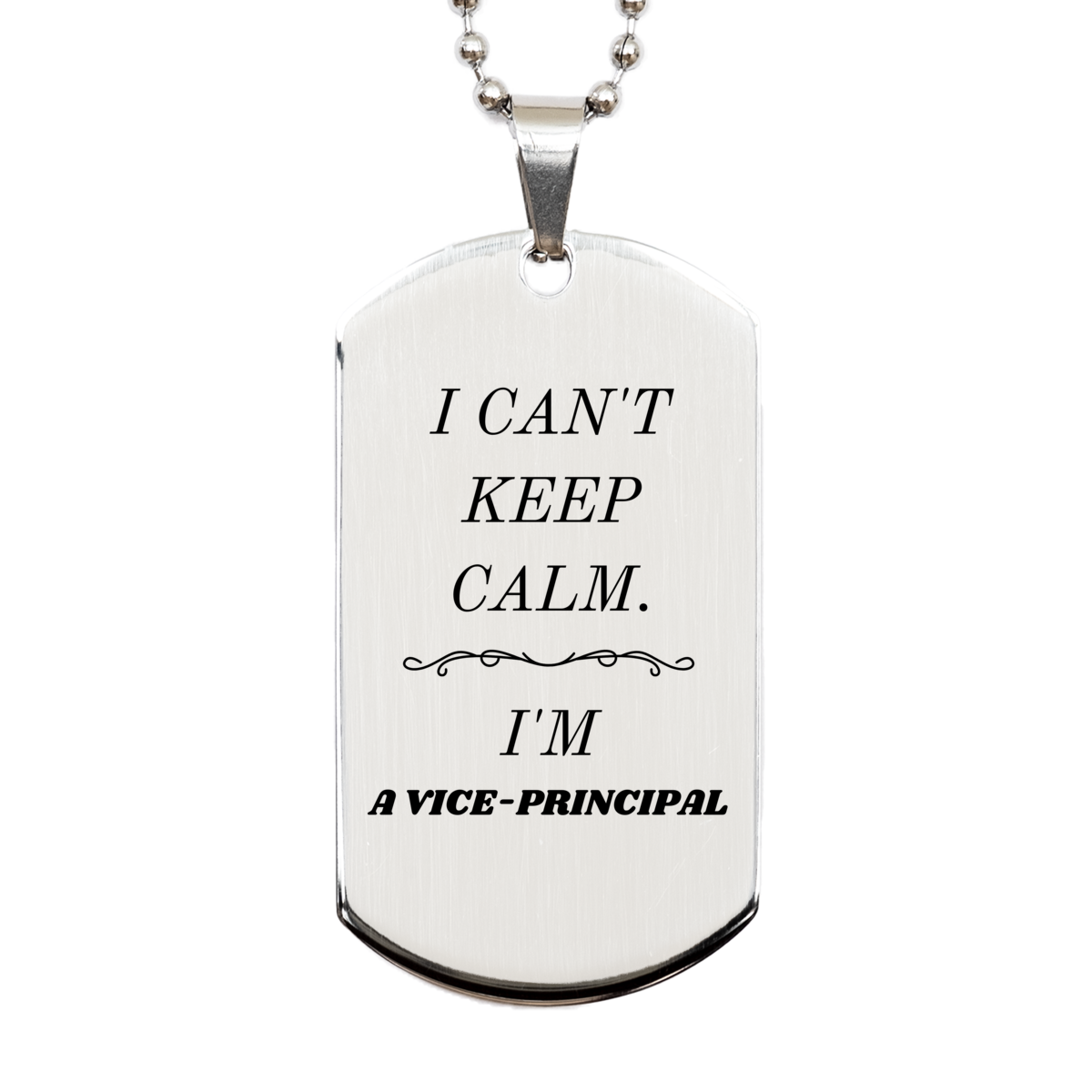 vice principal engraved silver dog tag unique gift for vice principal i cant keep calm perfect for graduation birthday and christmas