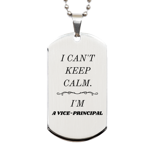 vice principal engraved silver dog tag unique gift for vice principal i cant keep calm perfect for graduation birthday and christmas