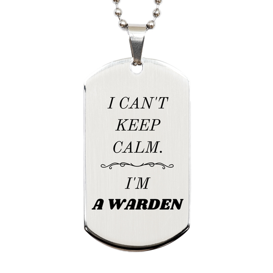 unique warden engraved silver dog tag perfect for birthday and graduation gifts i cant keep calm
