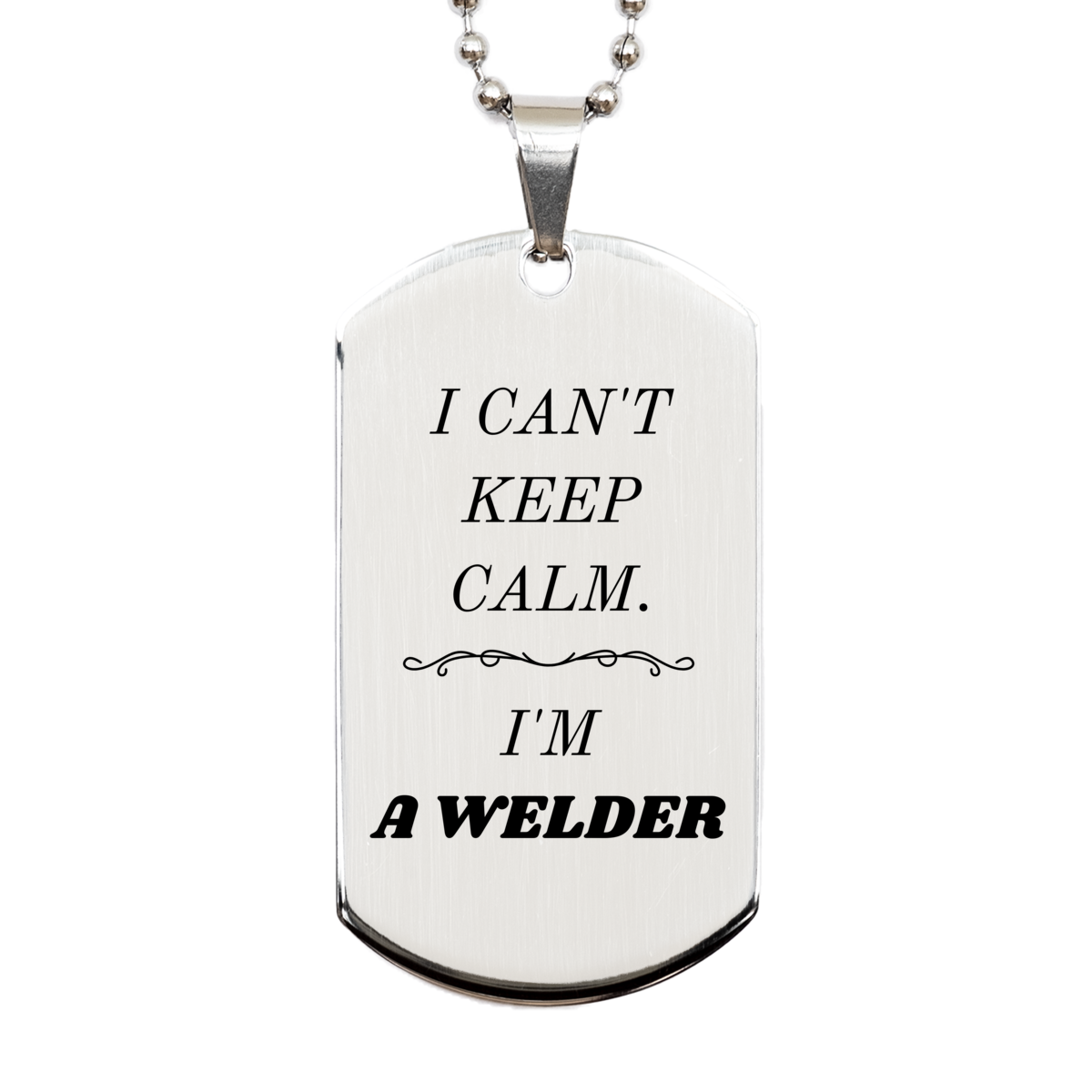 welder engraved silver dog tag i cant keep calm welder gift for birthday graduation and veterans day unique perfect and inspirational