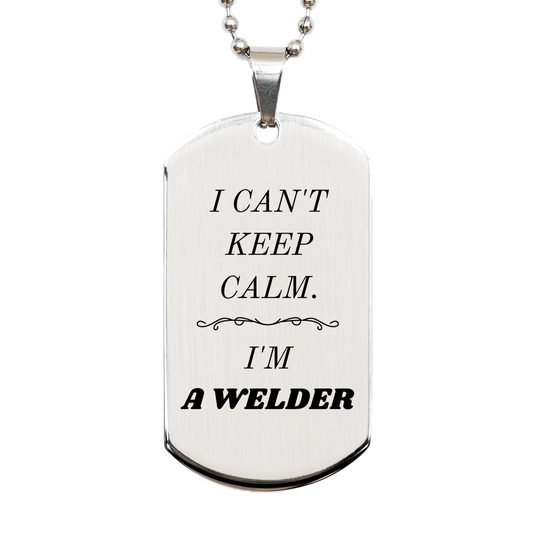 welder engraved silver dog tag i cant keep calm welder gift for birthday graduation and veterans day unique perfect and inspirational