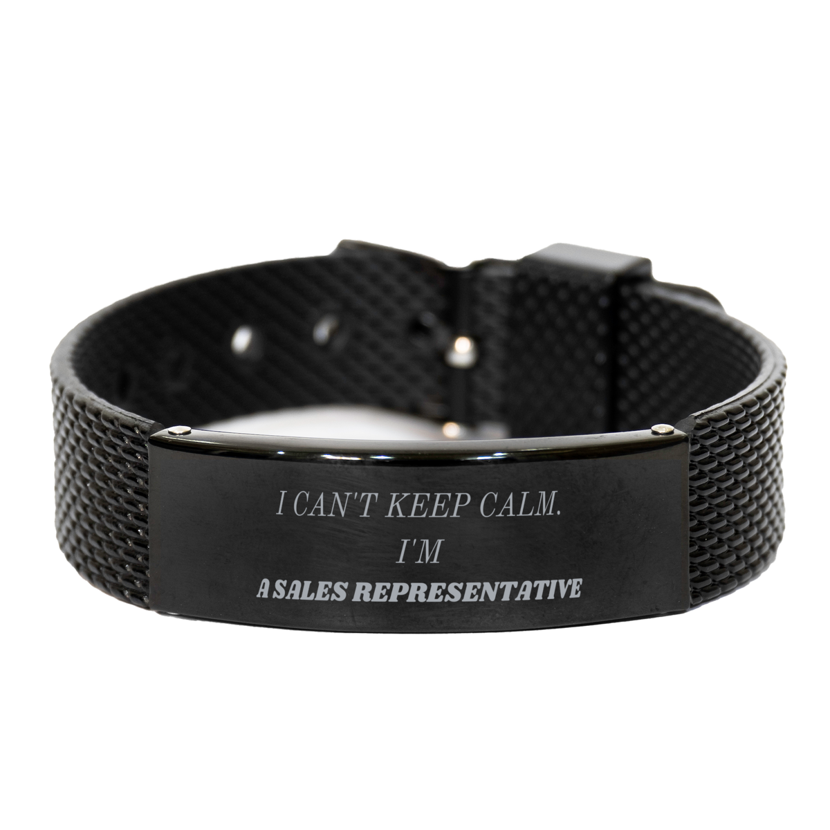 black shark mesh bracelet for sales representative i cant keep calm perfect christmas gift for the ambitious sales professional who loves unique accessories showcasing confidence and hope